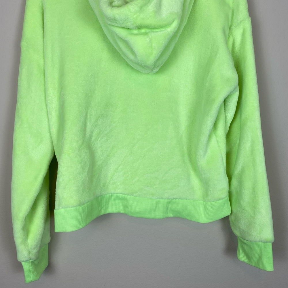 No Boundaries Large (11-13) Neon Pullover Teddy Hooded Kangroo Pocket Sweater - Picture 6 of 9